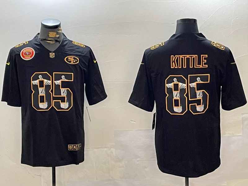 Men San Francisco 49ers #85 Kittle Black Fashion 2024 Nike Limited NFL Jersey style 8